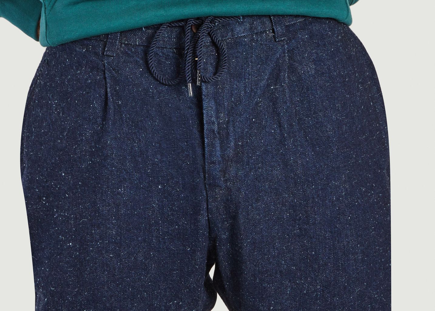 Cotton and banana fibers denim loose pants - Japan Blue Jeans
